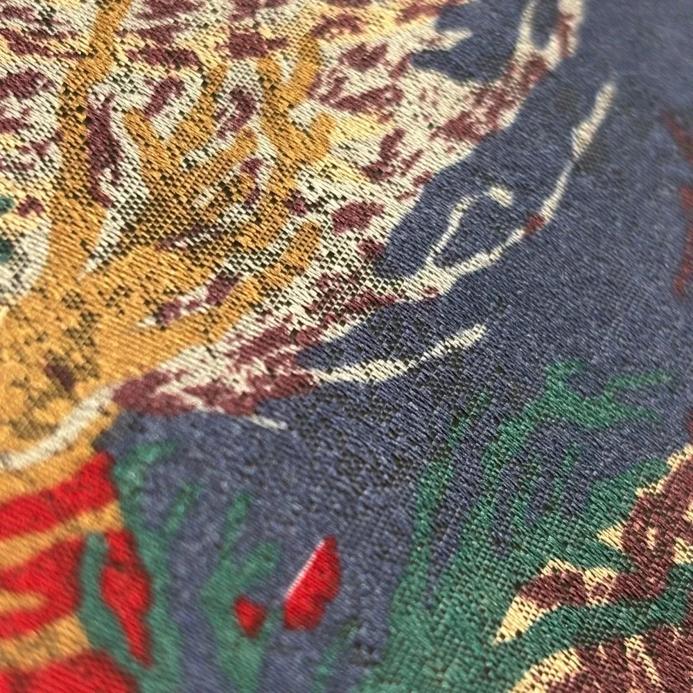 Vintage Tie Don Loper Burgundy Polyester Abstract Jacquard Made in USA 3.75x58